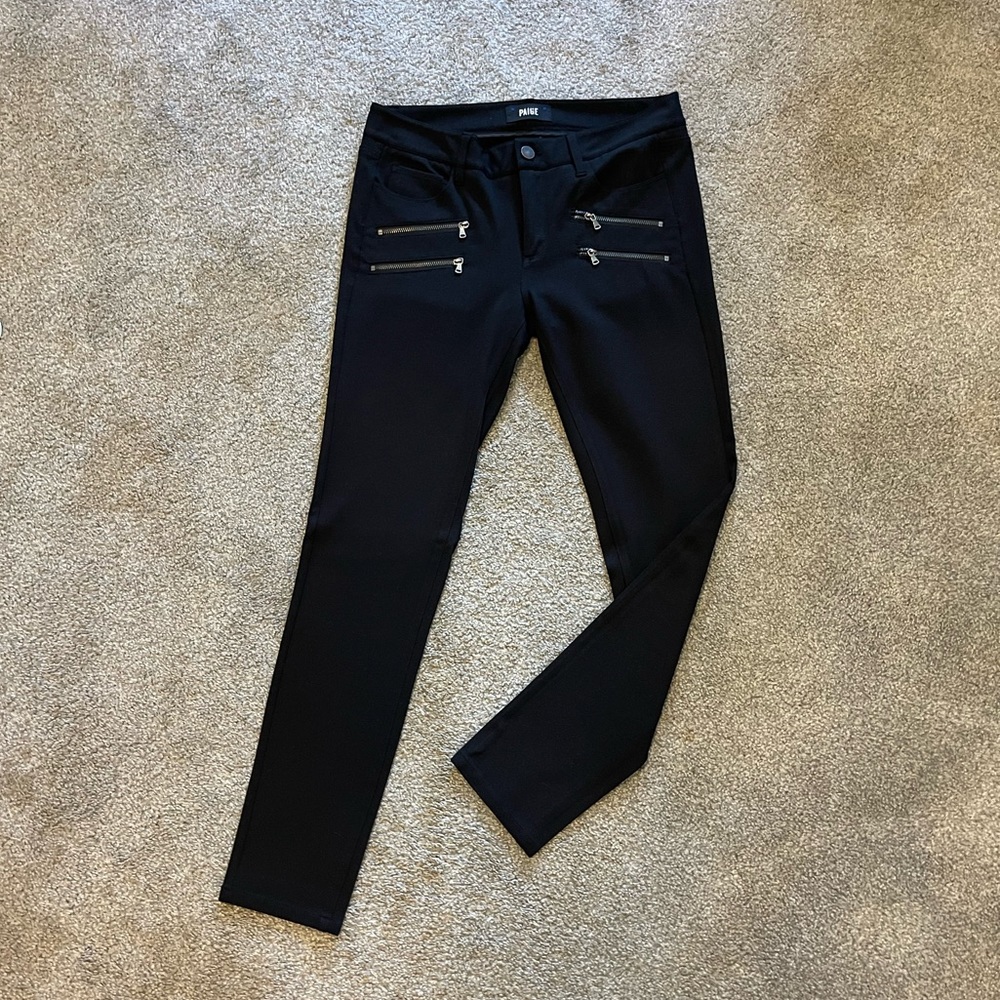 PAIGE Black Leggings/Jeans with Zippers